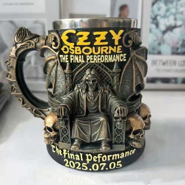 Halloween 3D Resin Ozzy Mug Osbourne Minnekrus Rustfritt Stål A
