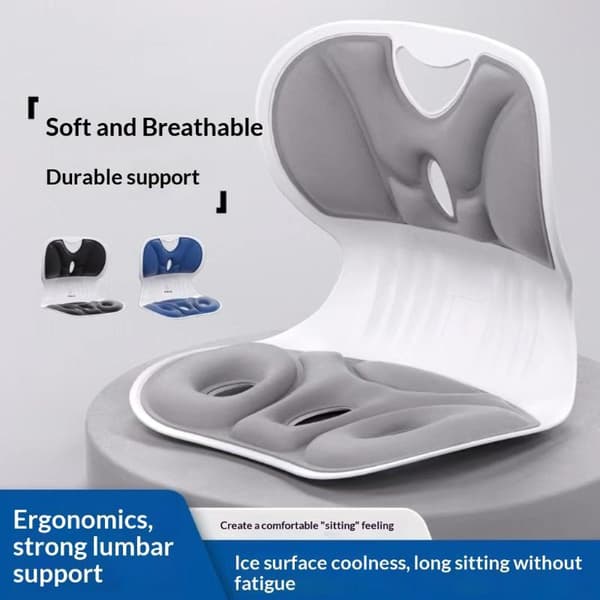 Ergonomisk svankstöd sittdyna ryggstödskudde kontor Black Child size