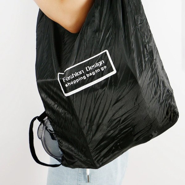 1 STK Hjem sammenleggbar uttrekkbar Supermarked Shopping Oppbevaringspose Black