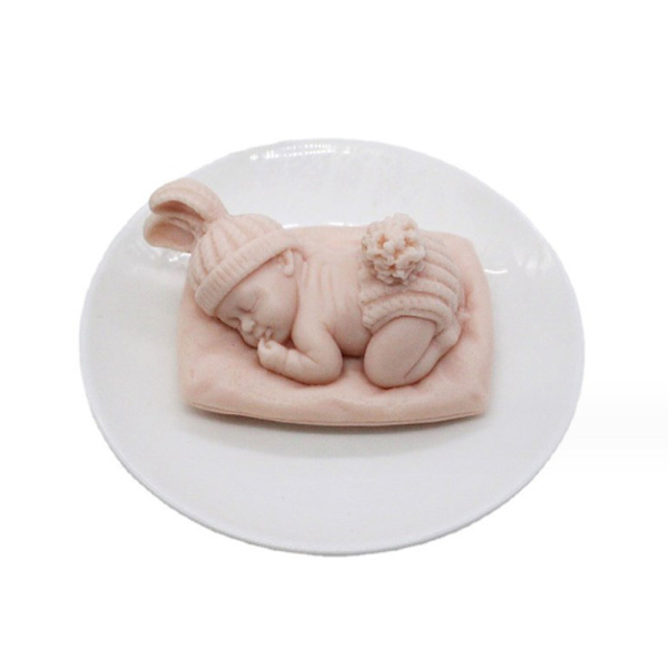 3D Baby Sleeping Shape Silikoneform Køkken Fondant Kage Bagning