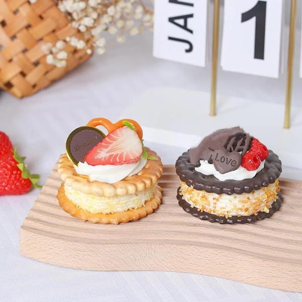 Kunstig Fruktkake Kjeks Dekor Fotografering A3