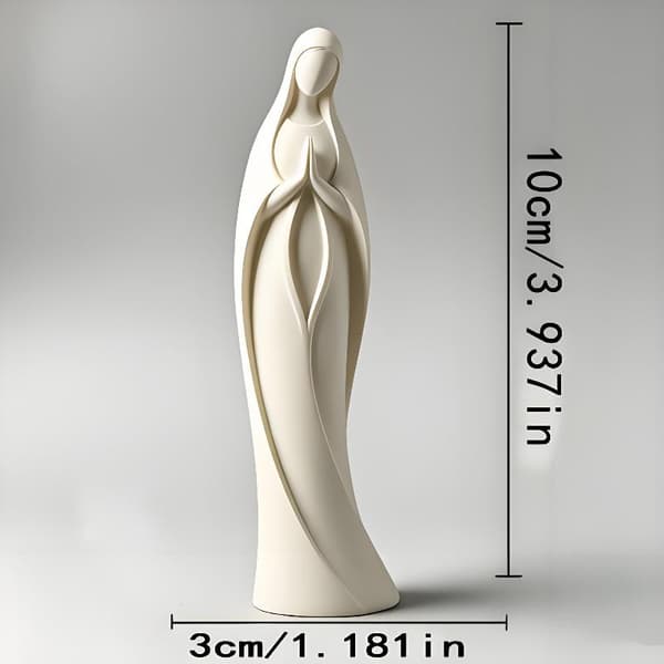3D-printad bedjande Mariastaty Minimalistisk välsignad moderprydnad L