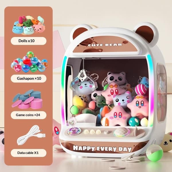 1 Set DIY Automatisk Dockmaskin Barn Myntdriven Spelklåda A2