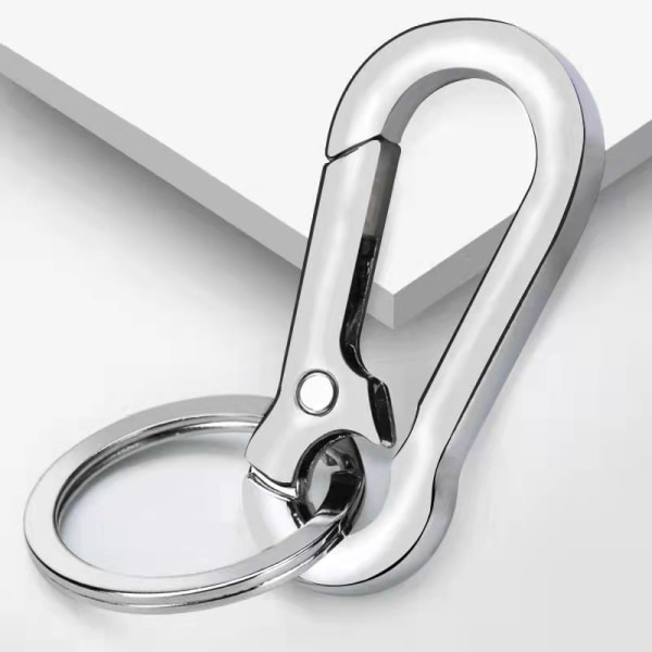 Rustfri 8-formet nøkkelring Anti-tap hesteskoformet bilring Silver