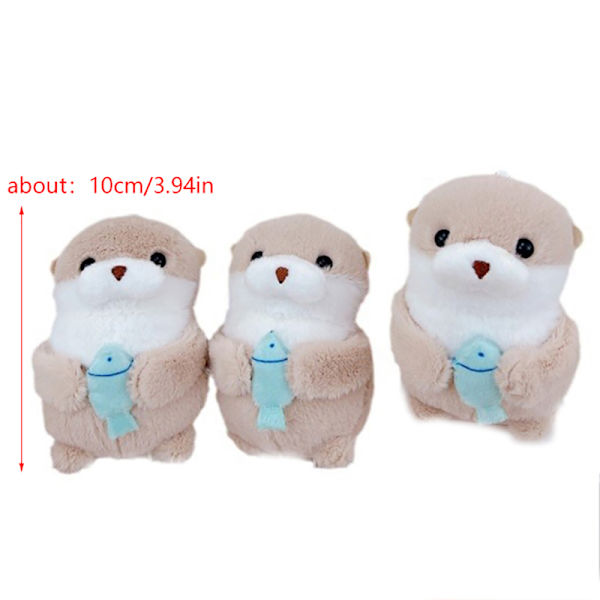 Lovely Otters Pehmo riipus avaimenperä Tyylikäs reppu avaimenperät A