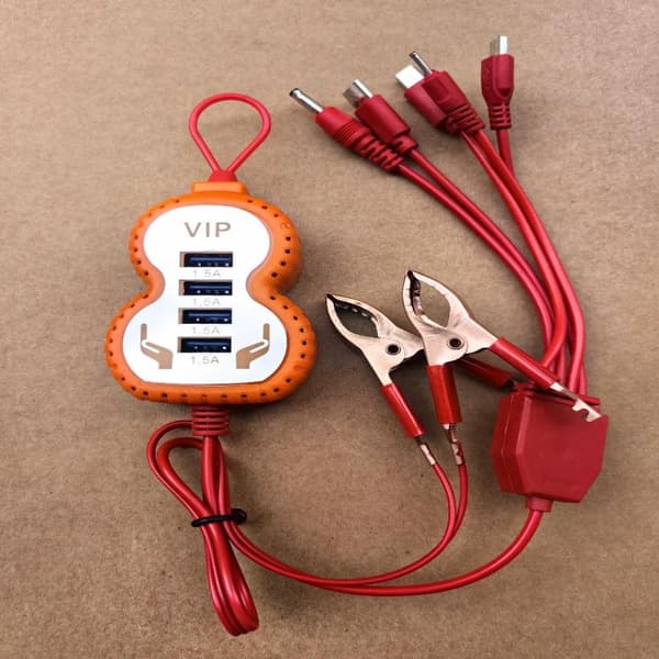 1 stk 4/5USB Clipoplader USB-interface Universal Batteri Telefon A1