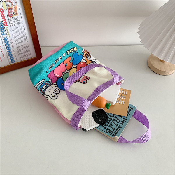 Cartoon Print Canvas käsilaukku Fashion e Bucket Bag Naisten lounas A15
