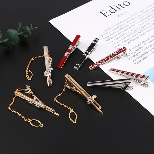 Utsökt mönster Slips Pin Tie Clip för män Bröllop Slips 4