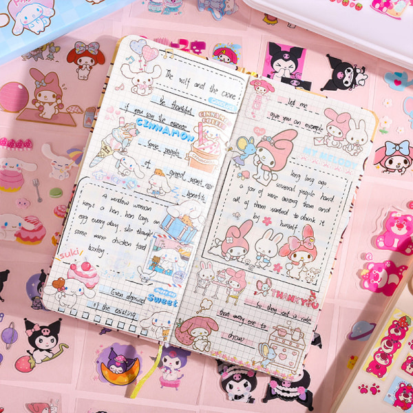 25 STK Sanrio-klistremerker Anime tegneserietelefon Håndkonto DIY Deco A6