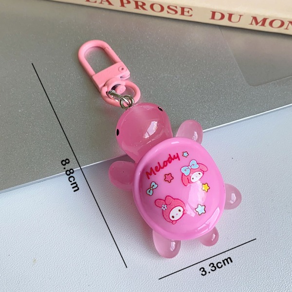 Cartoon Kuromi KT Cat Melody Luminous Turtle Keychain Pendant F 4