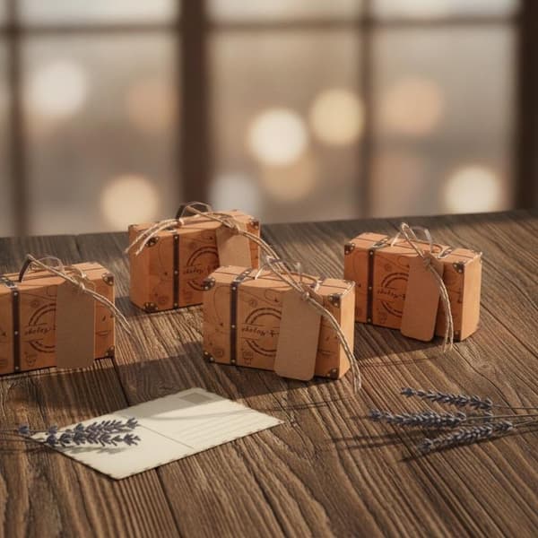 10 st mini resväska godisask papperschoklad presentask P 10pcs