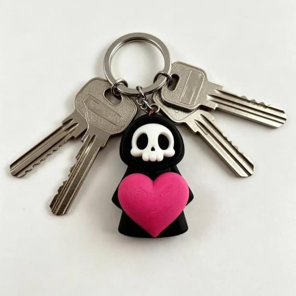 e Grim Reaper nøkkelring med hjerte A2