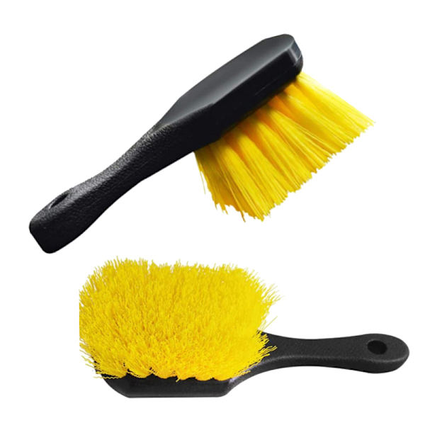 Pyörä- ja rengasharja auton vanteille ja kaikille ulkopinnoille Pehmeä Br Yellow