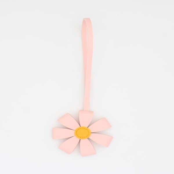 Rustik texturerad läder körsbärsblomma nyckelring bilväska nyckelring A3