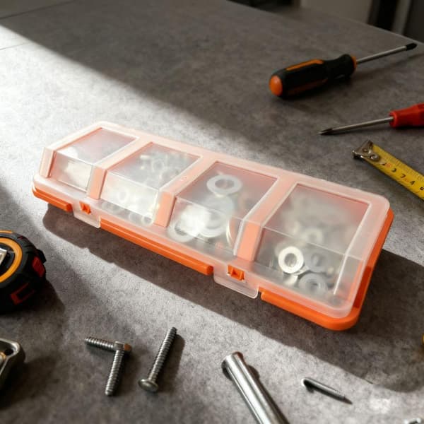 Plastskrue Deler Organizer Boks Med 4 Rom Bærbar A1