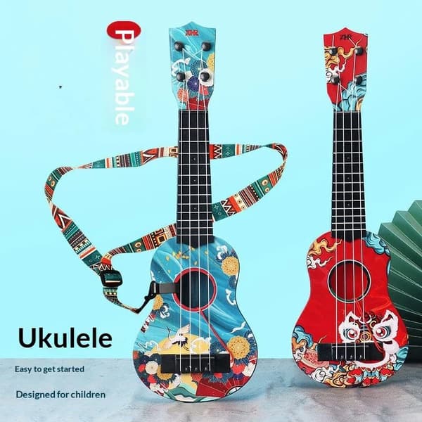 Minigitarr 4 strängar Klassisk Ukulelegitarr Leksak Musikinstrument A2