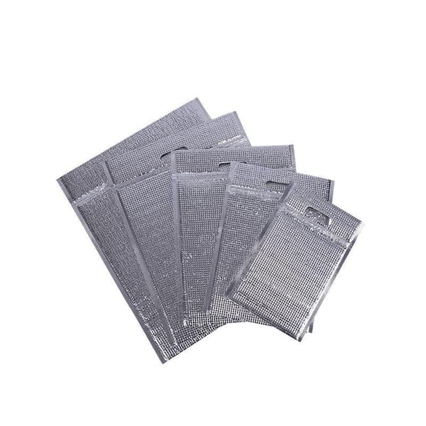 5 stk. isolerede termoposer af aluminiumsfolie til takeaway, camping G 5PCS 34X41X14CM
