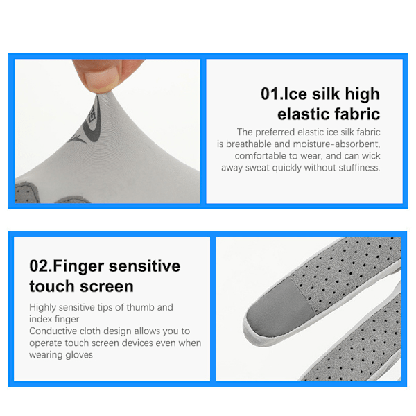 Ice Silk Handskar utomhus ridning män och kvinnor sommar andas D M