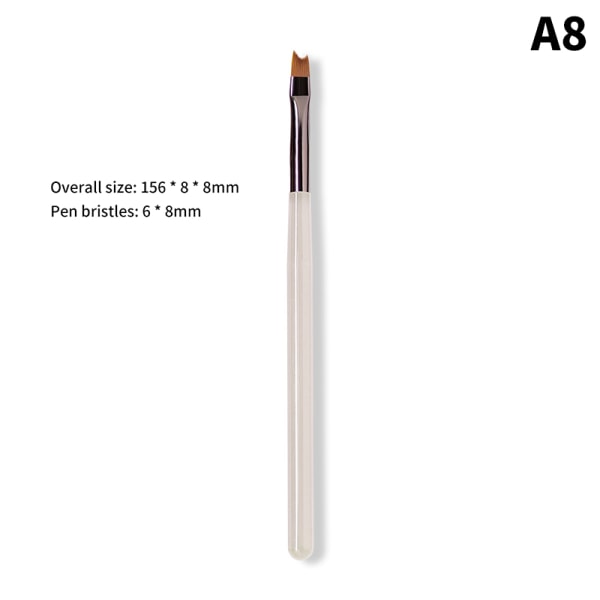 1 Styck Uv Gel Förlängning Målarpensel Nail Art Brush Pen Manikyr A8