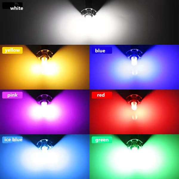 5 stk T5 Led bil interiør lys indikator instrumentbræt måler White