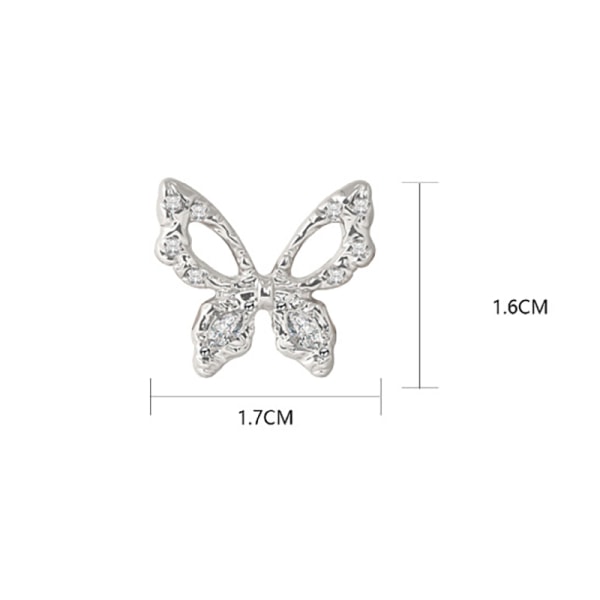 Lätt lyxiga eleganta Butterfly Stud örhängen för kvinnor mode 2pcs