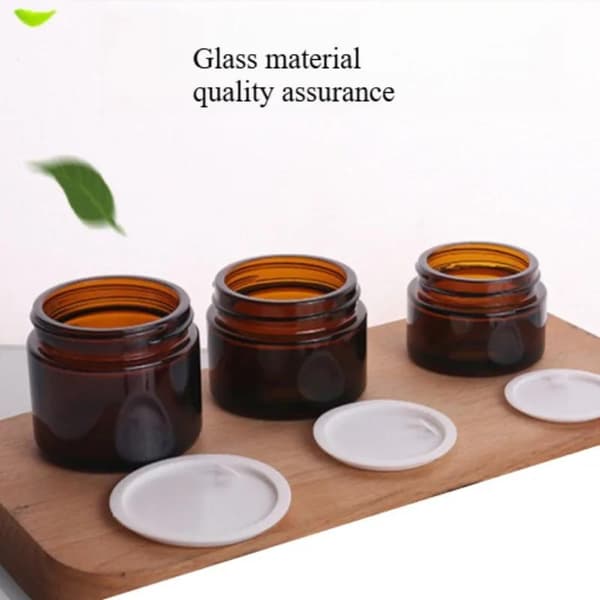 Brun glas kosmetisk creme flaske læbepomade beholder kosmetisk J 50g