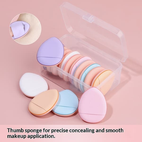 10/6 st Fingertopp Mini Puff Sminksvampar för Foundationpuder A2