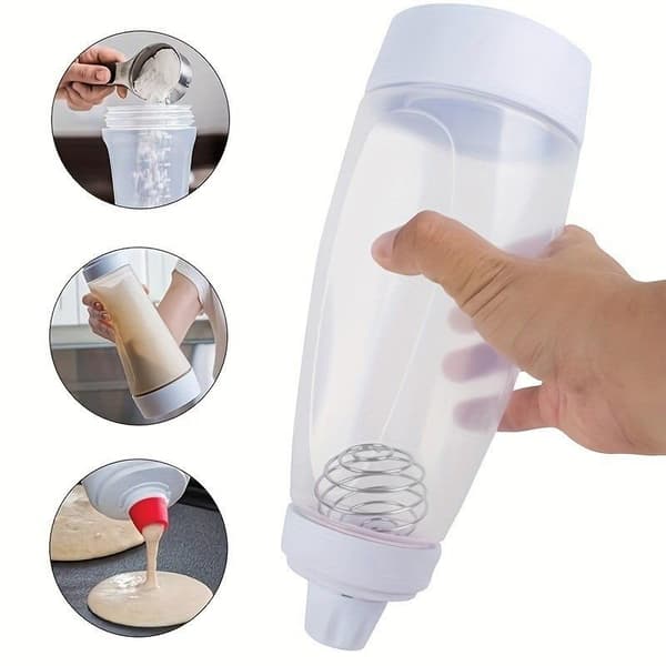 1/3 st handvevad smetblandarflaska med skaldispenser White 3Pcs