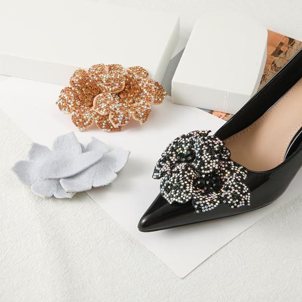 Rhinestone Blomst Flat Hotfix Applikasjon For Klær Sko DIY C A2