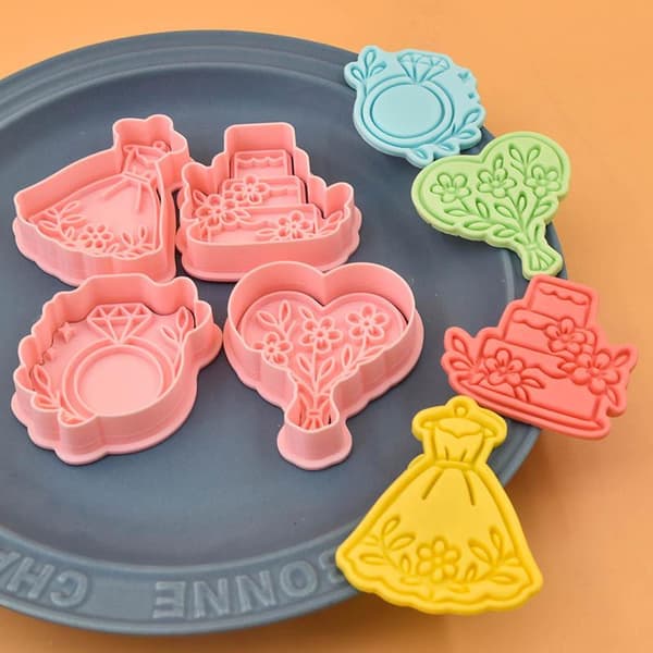 3D Valentinsdag Kakestempler Kjeksform Stempel Bakeutstyr A1