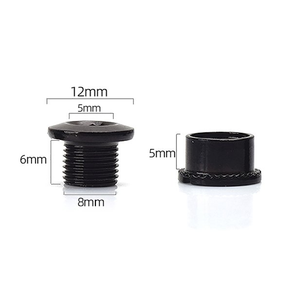 5 Stk Kæde Hjul Fix Disc Bolt Møtrik Kædekring Vejcykeldele Black C