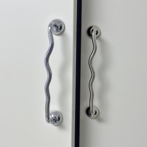 Bølgete skapdørhåndtak i sinklegering, rustbestandig, elegant design A3