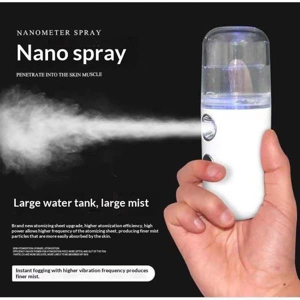 1 sæt Nano Mist Ansigtsforstøver Luftfugter USB Genopladelig Nebu Blue
