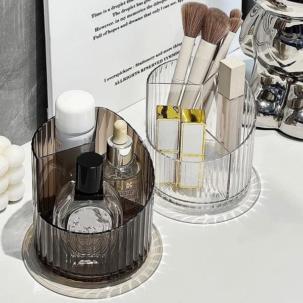 Klar 360 graders roterende makeup-organizer med 3 rum til badeværelset A1