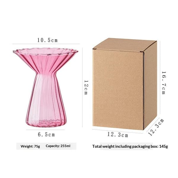 Terrarium Vertikalt Stripet Hydroponisk Vase Transparent Farget A2