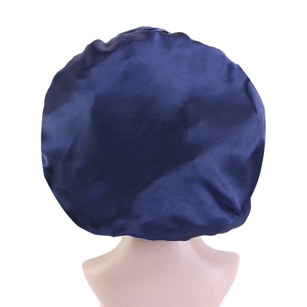 Fashion Big Size Satin Silk Bonnet Sleep Night Cap Head Cover Dark Purple