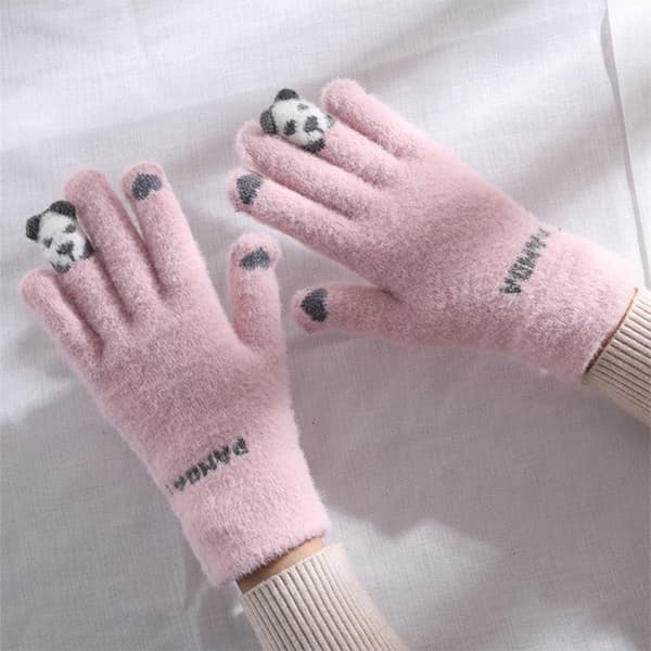 Ridehandsker Touch Five Fingers e Warm Thickened Cold Knitted D