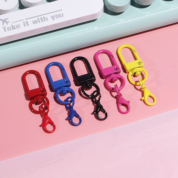 10 stk Farge nøkkelring anheng med hummerspenner Hundespenne nøkkel Ri 10Pcs Random Color