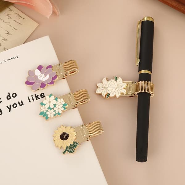 Blomstertema metalpenneclips A2