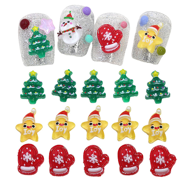 Jultema Julmotiv Nagelkonst Dekoration Charm Nagel Smycken Dekoration N5
