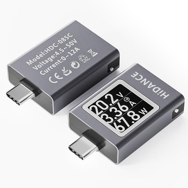 DC4.5-50V 0-12A Multifunktionelt Digitalt Display DC Spændings- og Amperemeter Multicolor