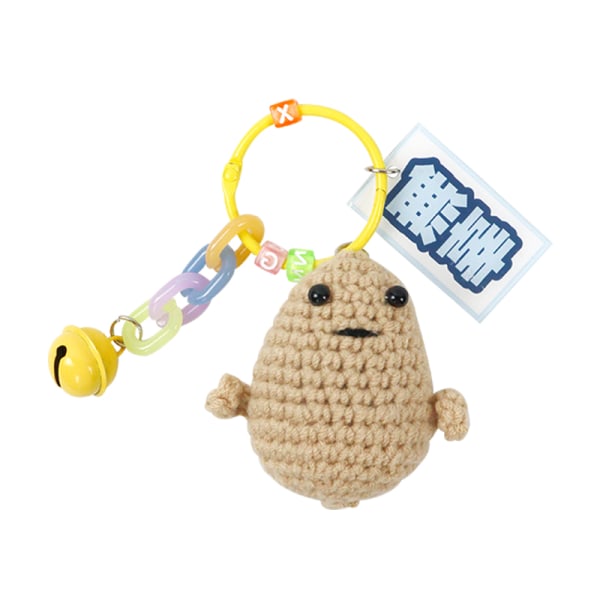 Hauska Positive Potato e Wool Knitting Doll Riipus avaimenperä C