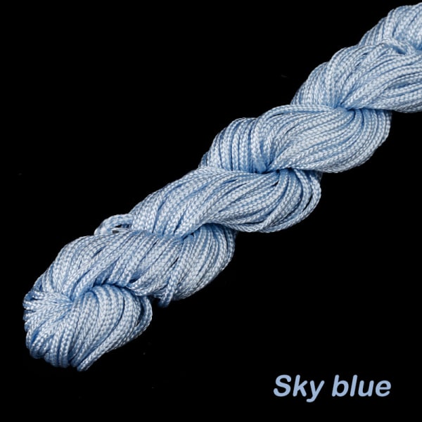 24 meter 1,0 mm nylonsnor armbånd flettet streng DIY dusker B Sky blue