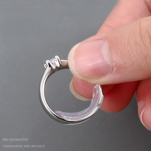 8 størrelser Invisible Clear Ring Size Adjuster Resizer Løs ring R