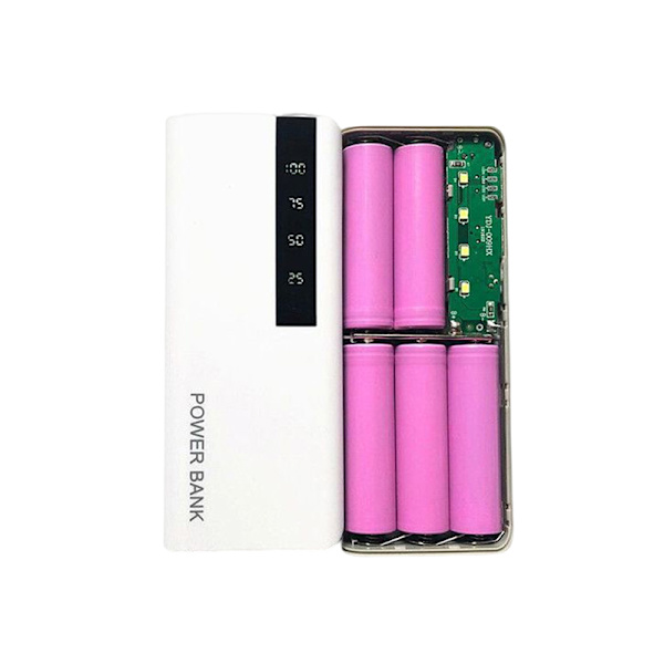 5x18650 Power Bank Box Kannettava 5V USB matkapuhelimen lataus DI White