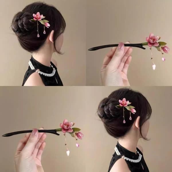 Blomsterhårpinne Hårnål Retro Tradisjonell Hanfu Blomst