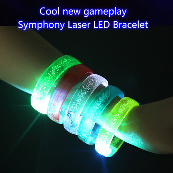 LED glödande armband 7 färg ljus bubbla blixt armband Runni F