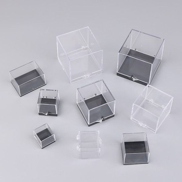 1 stk. Oppbevaringsbokslokk Gemstone Display Mynt Clear Container Spes A3