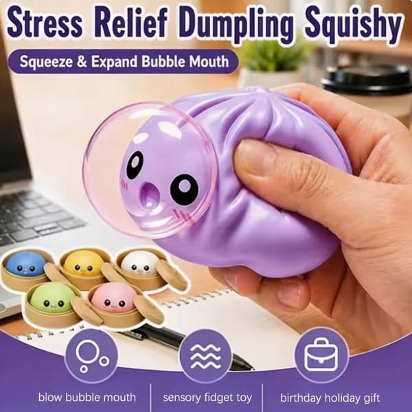 Dumpling Blow Bubbles Leketøy Dumpling Squishies Med Steamer Fidg 1pc