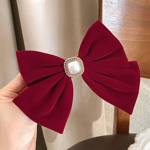 Big Bow Hiusneulat Iso rusetti Retro Yksiväriset Laadukkaat hiukset Red
